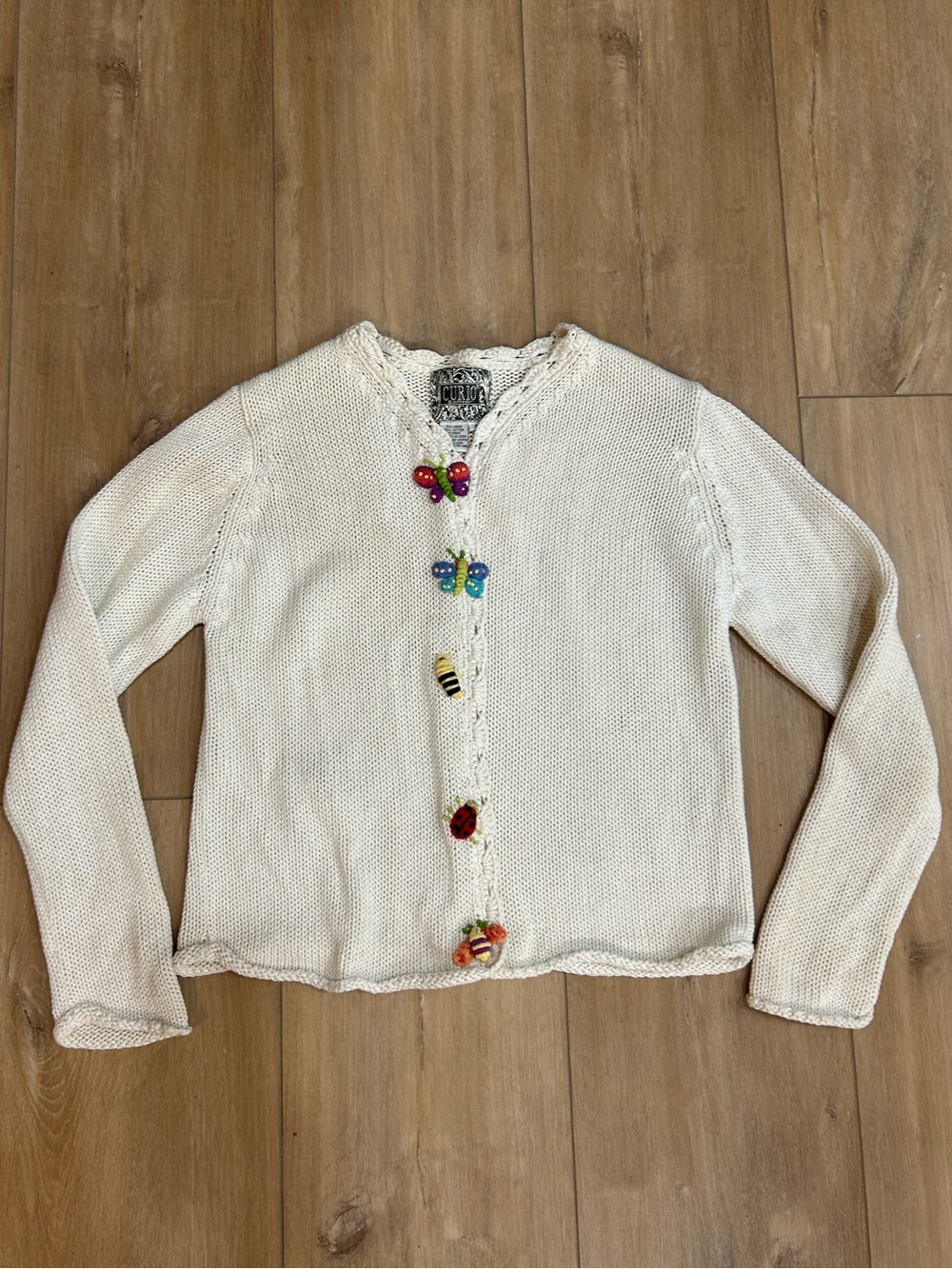 Vintage - CURIO Ramie/Cotton Knit Cardigan Sweater
